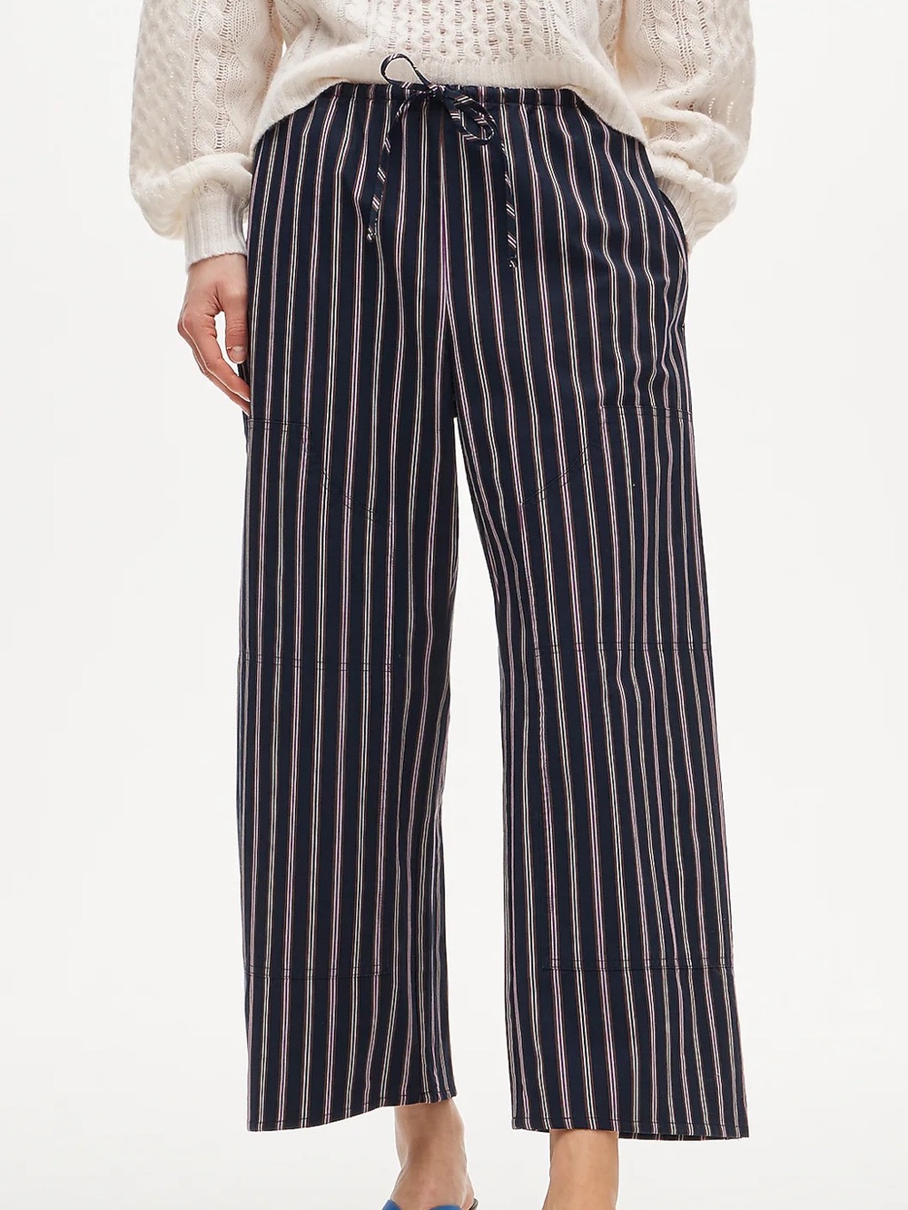 J. Crew Luna Pants in Striped Cotton Poplin